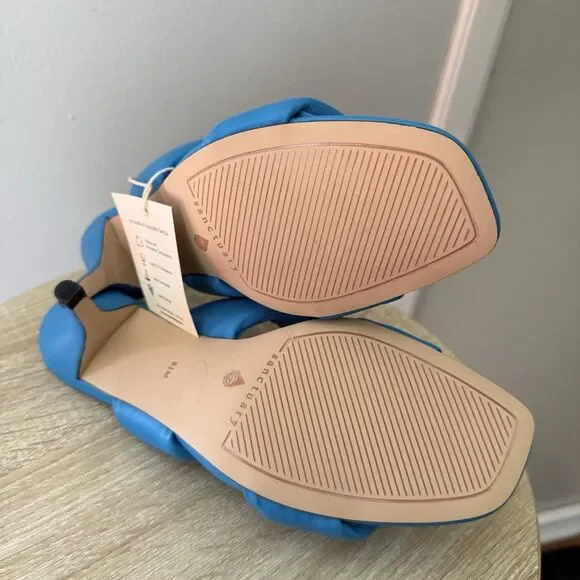 Sanctuary Women's Likely Square Toe Slip On Leather Sandal Size 8.5 M BLUE WIRE - Picture 7 of 16